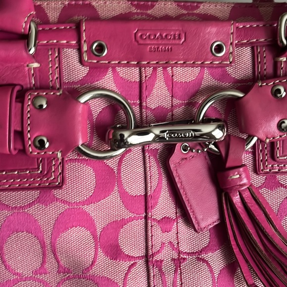 Coach Bag Hot Pink with Braid - Picture 2 of 7